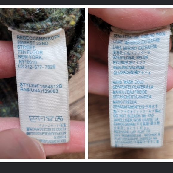 REBECCA MINKOFF Cold Shoulder sweater wool & alpaca crewneck women's S in green - Picture 11 of 12